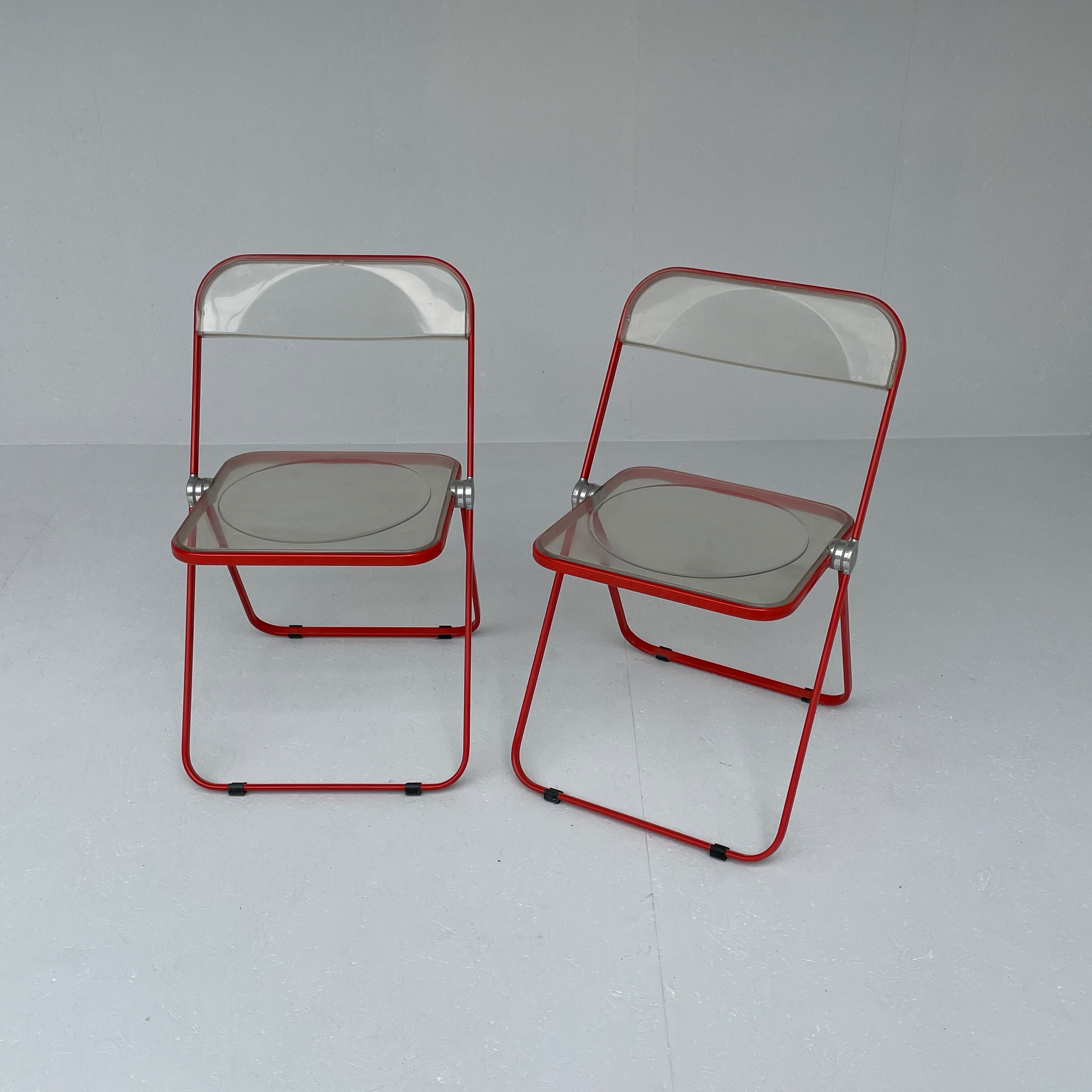 Set of "Plia" Chairs by Giancarlo Piretti for Castelli, 1970's