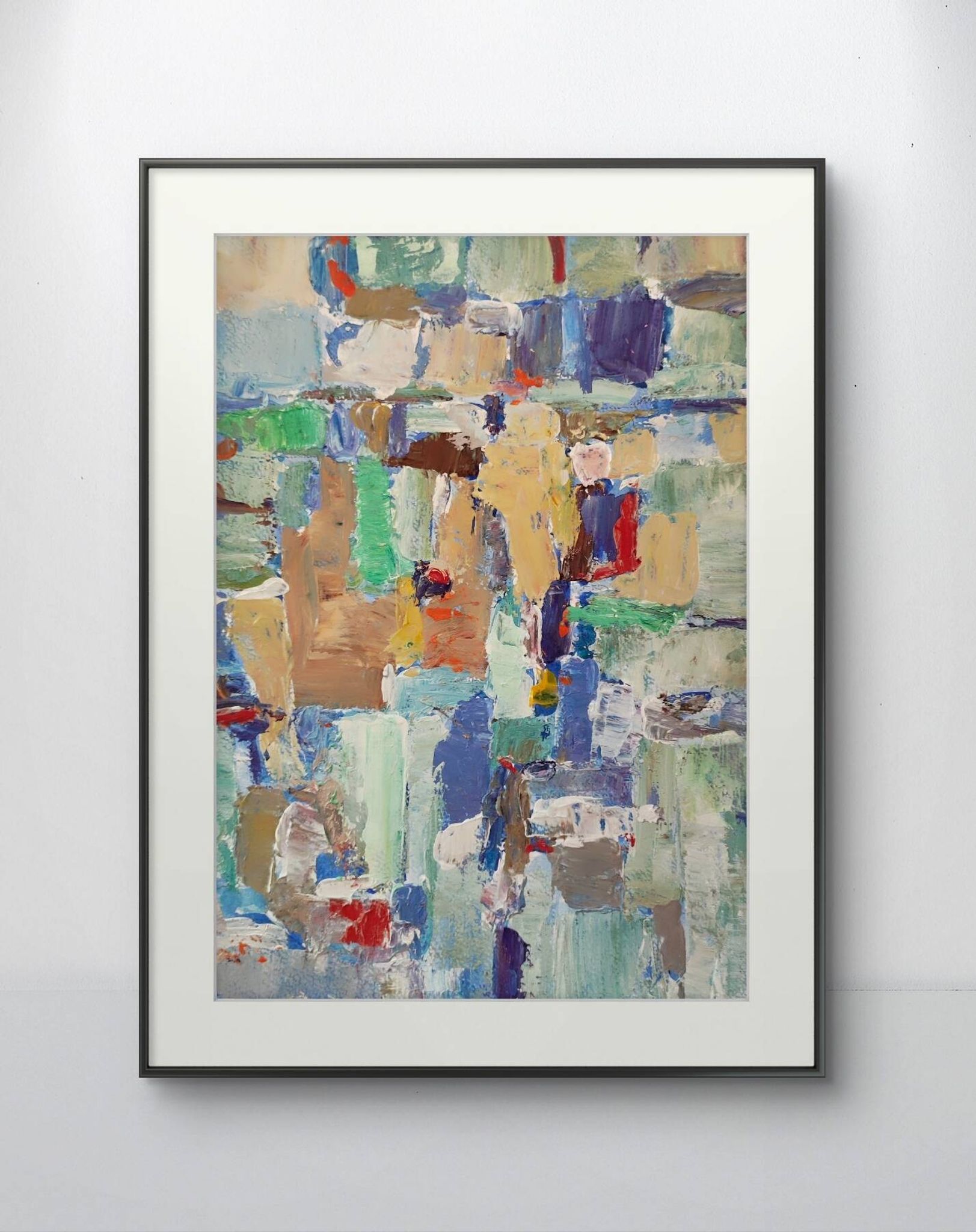 Peinture original Art abstrait technique mixte sur papier