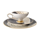 Tea cup with saucer and its vintage Art Deco style dessert plate.