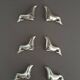 6 sea lion/seal knife holders, in silver-plated metal, circa 1950