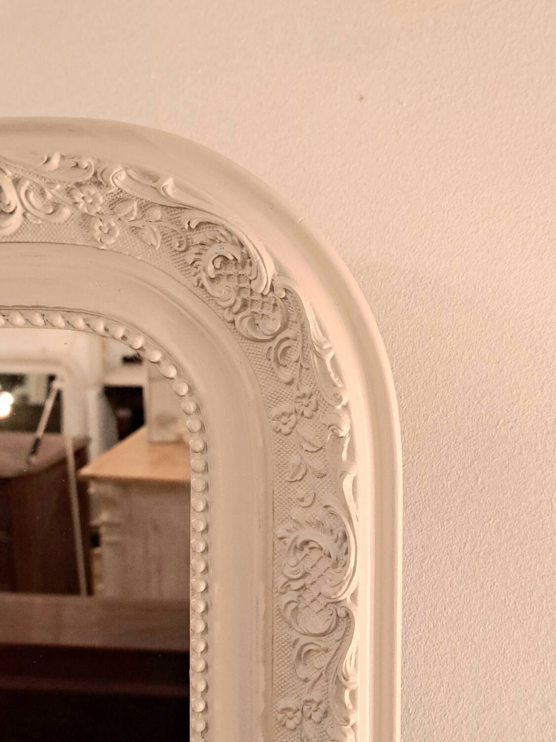 Louis Philippe style mirror in patinated stucco