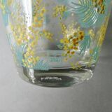 4 verres Geneviève Lethu, décor mimosa