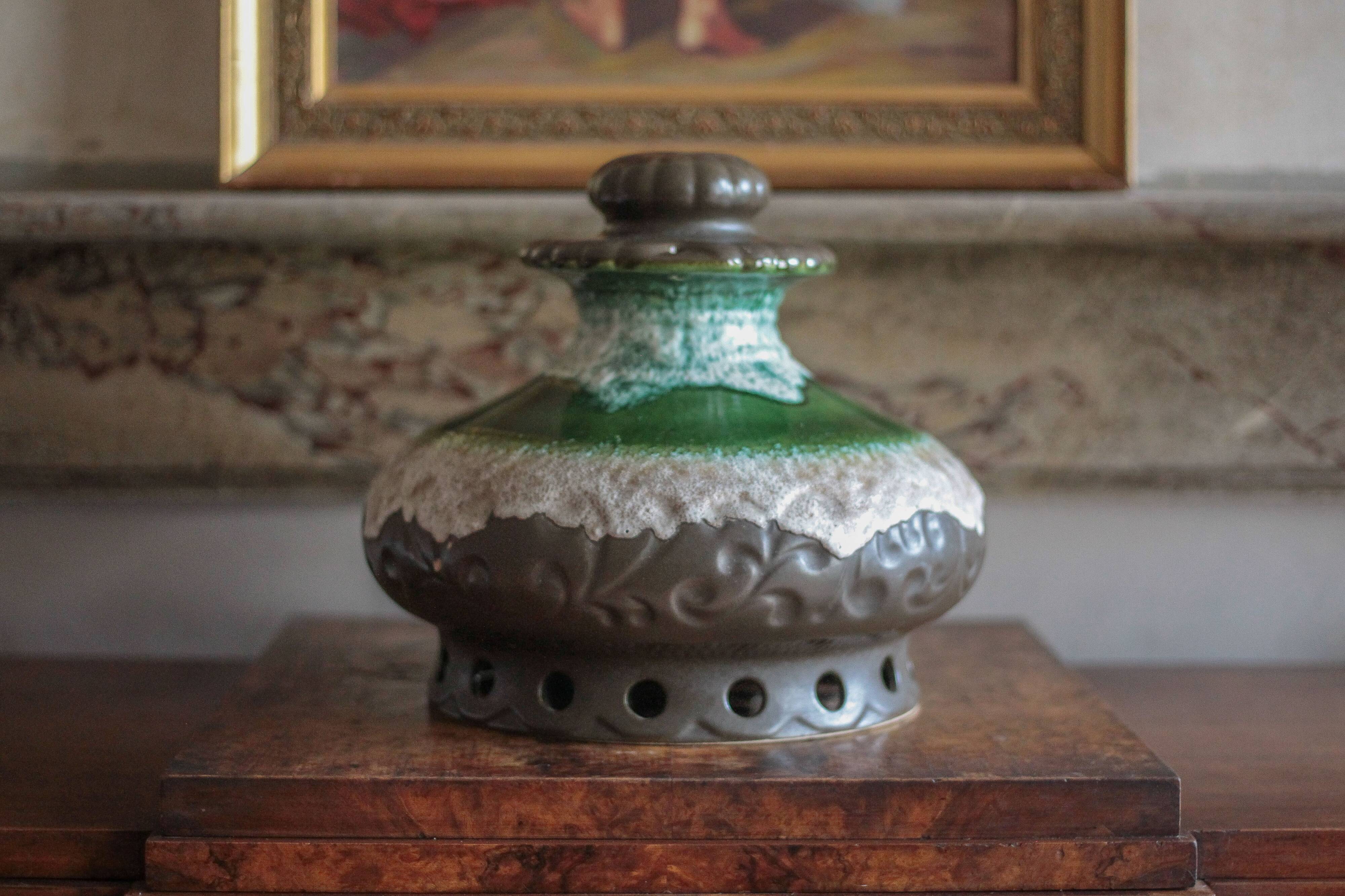 Vintage ceramic pendant light, ceramic lampshade, hanging lamp