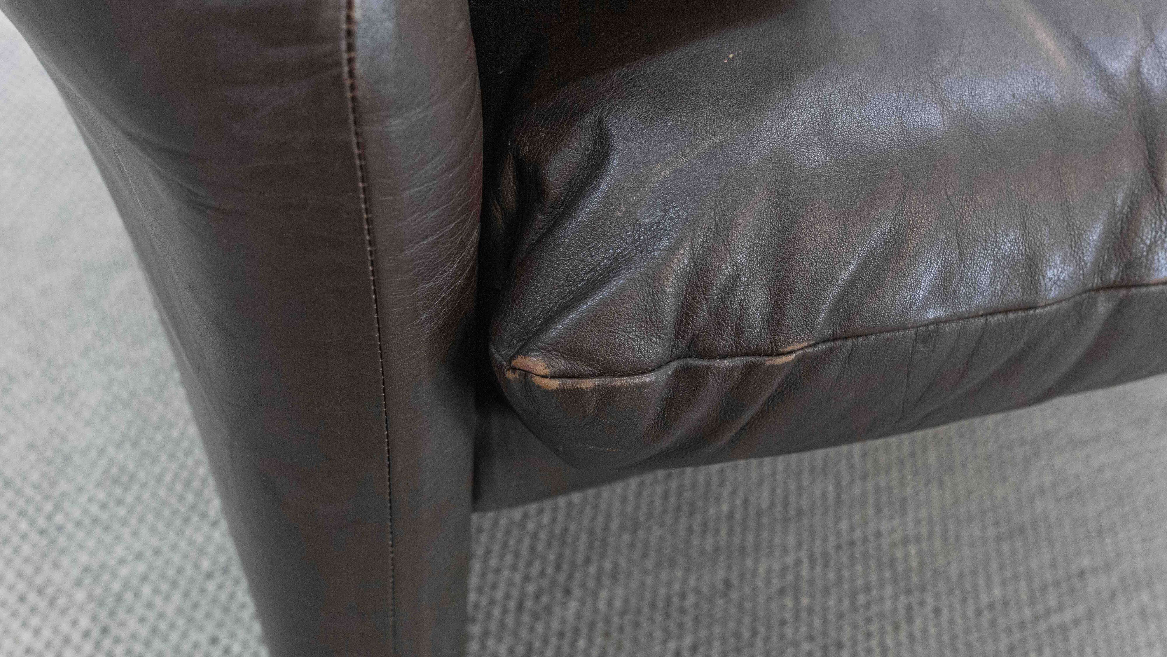 Brown leather 2-seater sofa Cassina Maralunga by Vico Magistretti