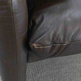 Brown leather 2-seater sofa Cassina Maralunga by Vico Magistretti