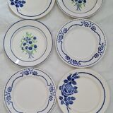 6 mismatched old plates