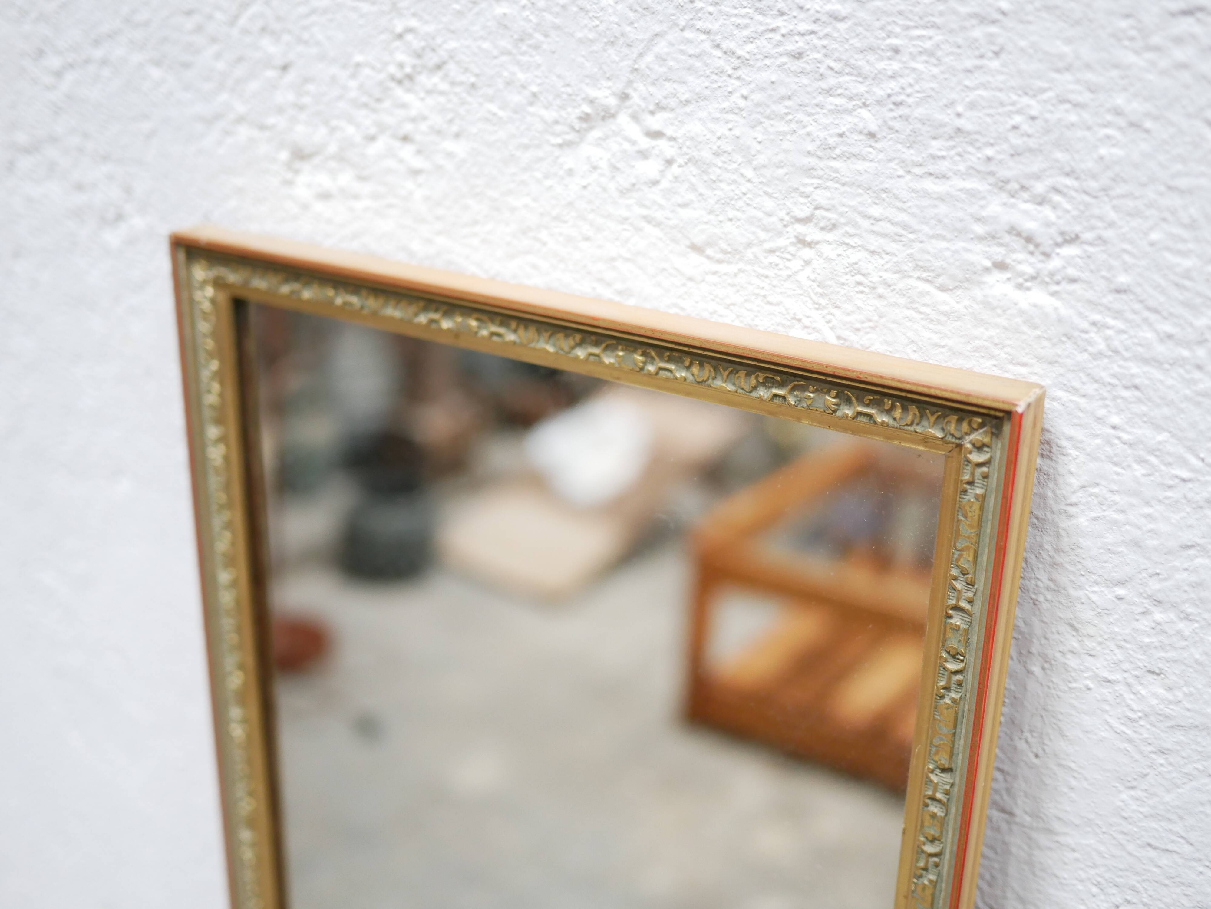 Vintage mirror in gilded wood 126cm x 28cm