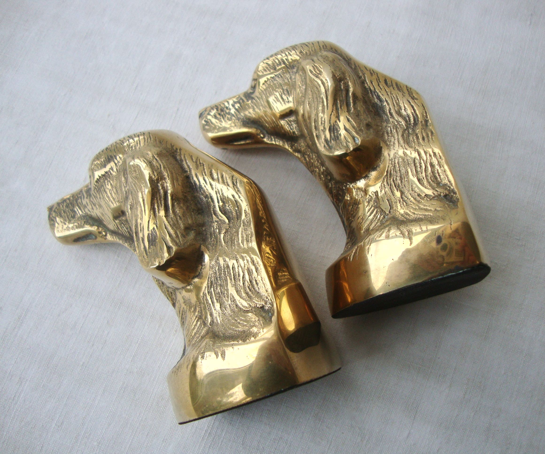 Brass cockers dog bookends