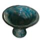 Diabolo shaped cut in blue glazed ceramic