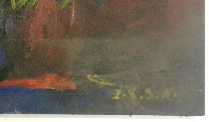 Table oil on flower bouquet panel