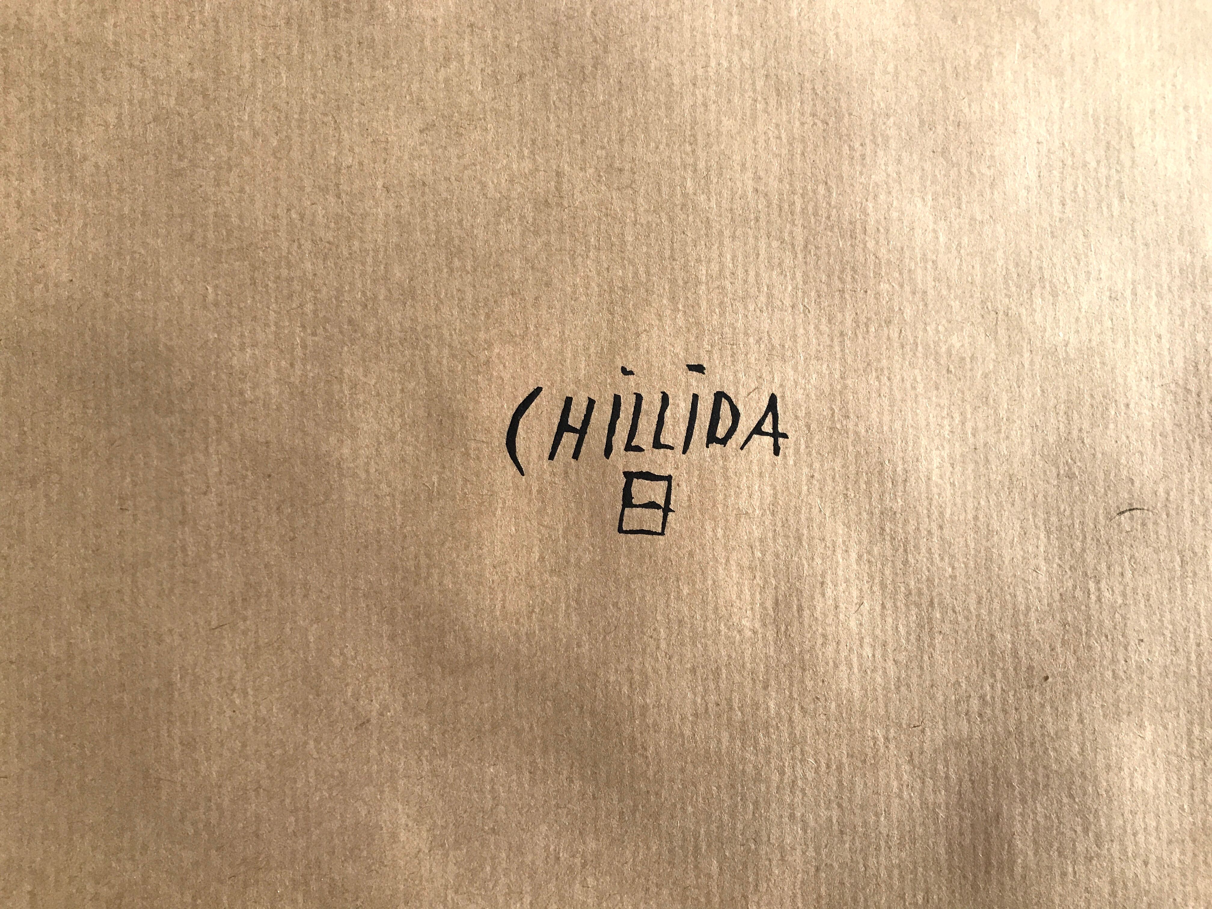 Original poster on kraft paper by Eduardo CHILLIDA, Museo de arte abstracto, 1980