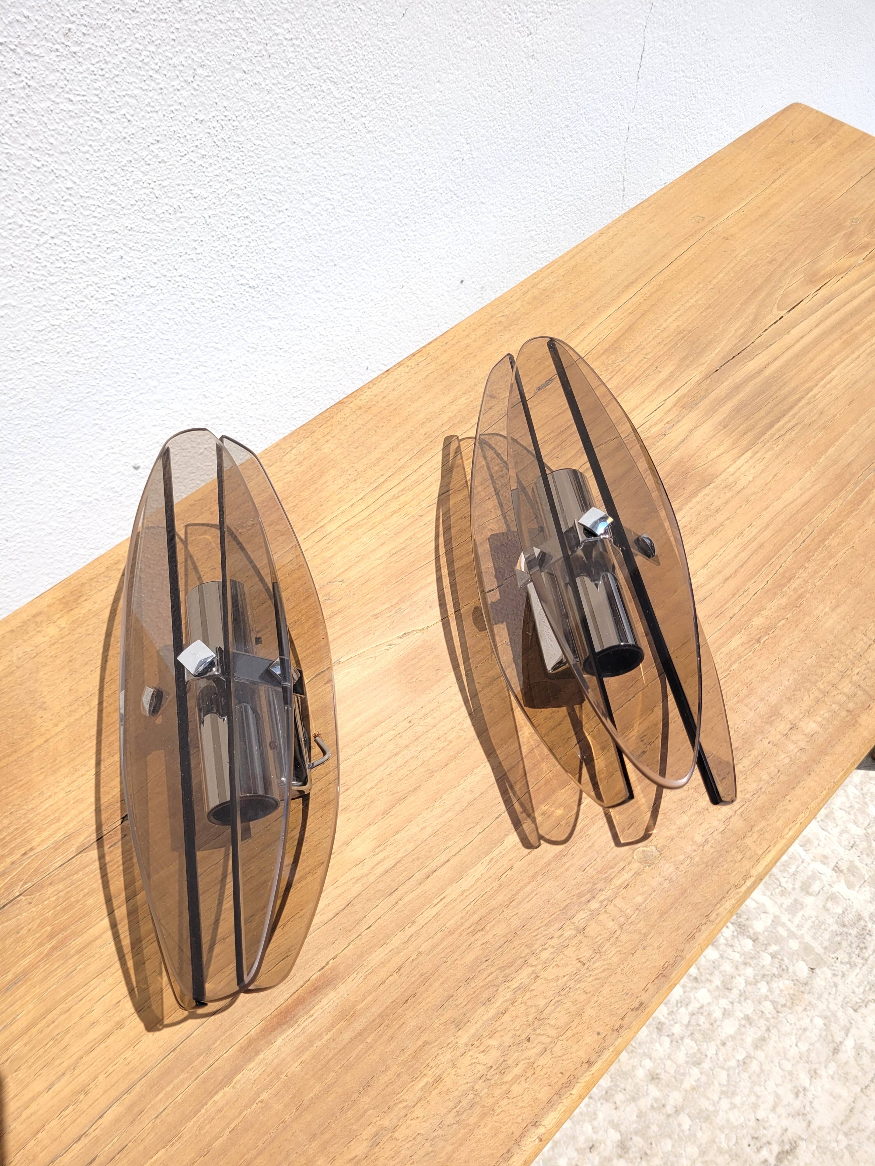 Paire de lampes d'applique dlg Veca Italie