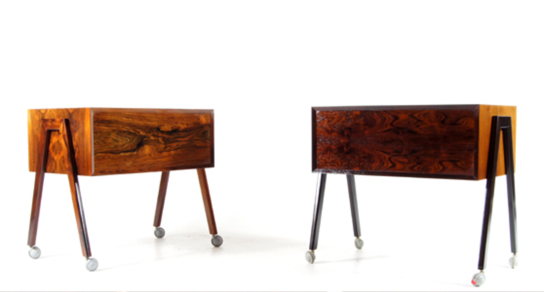 Pair of vintage Danish retro bedside tables in rosewood 60s 70s