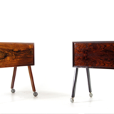 Paire de tables de chevet rétro vintage danois en palissandre années 60 70
