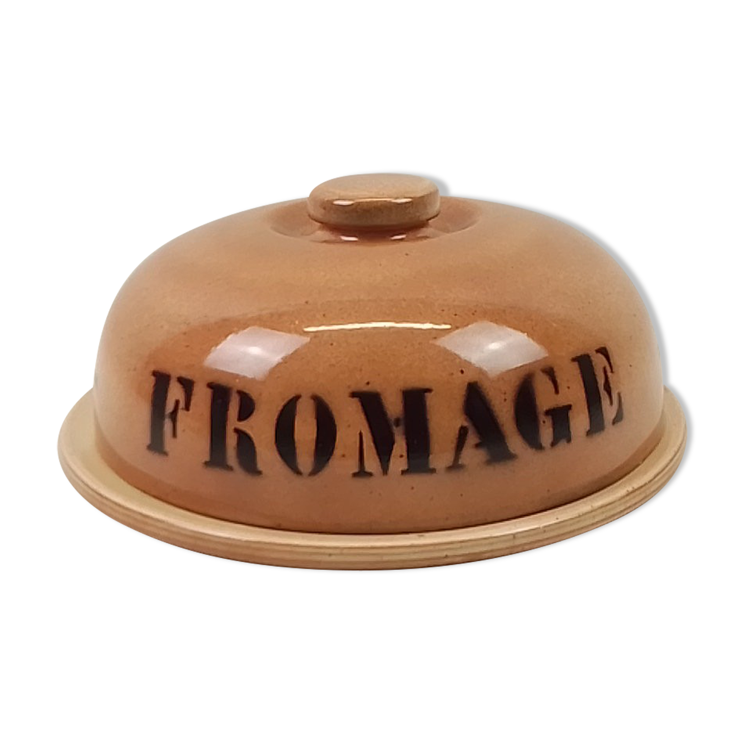 Brown ceramic cheese bell Elchinger Soufflenheim