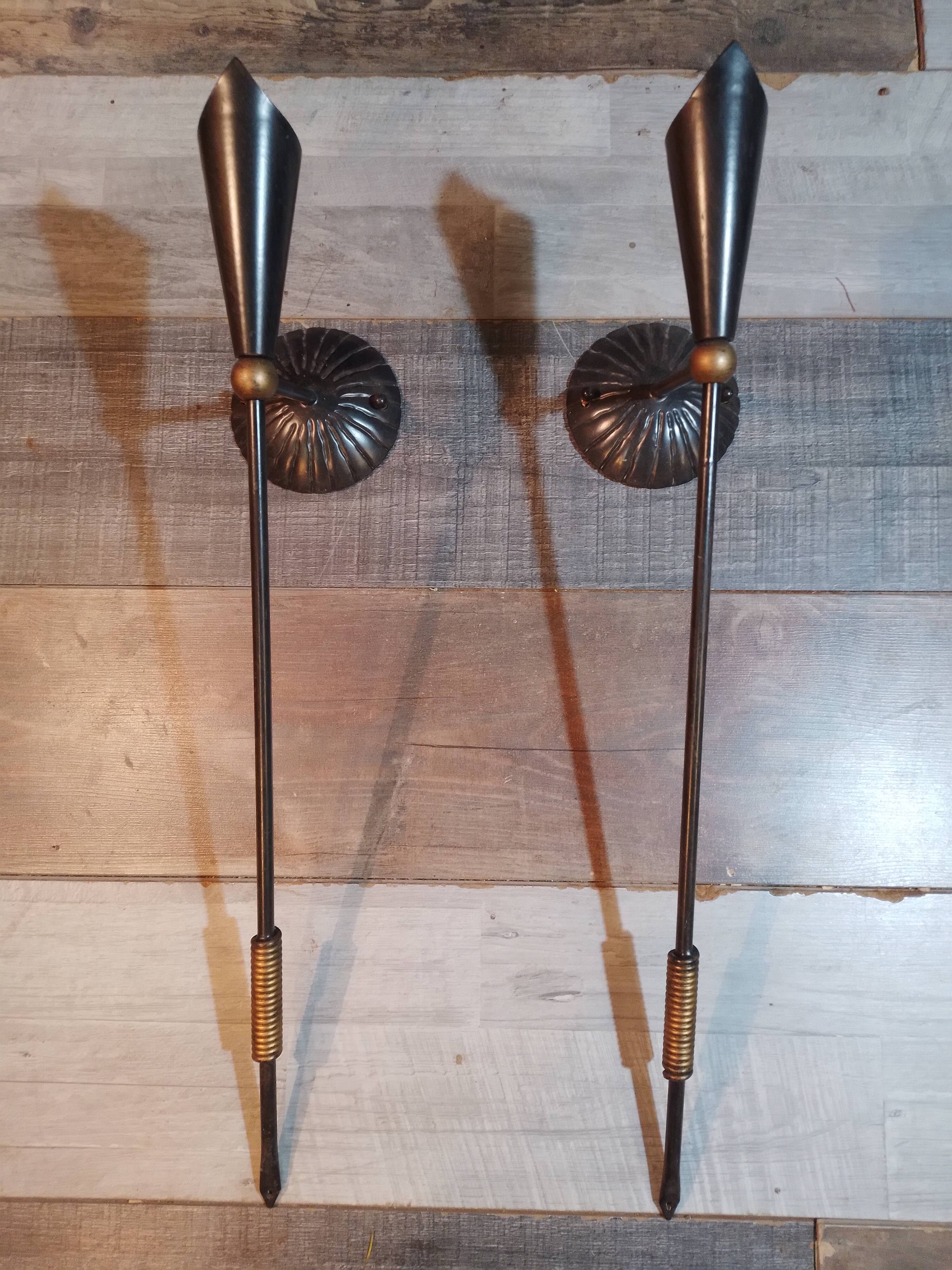 “Torchère” wall lights 1950s