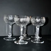 Saint-Louis set of 5 crystal wine glasses model 1930 Metra size 4593