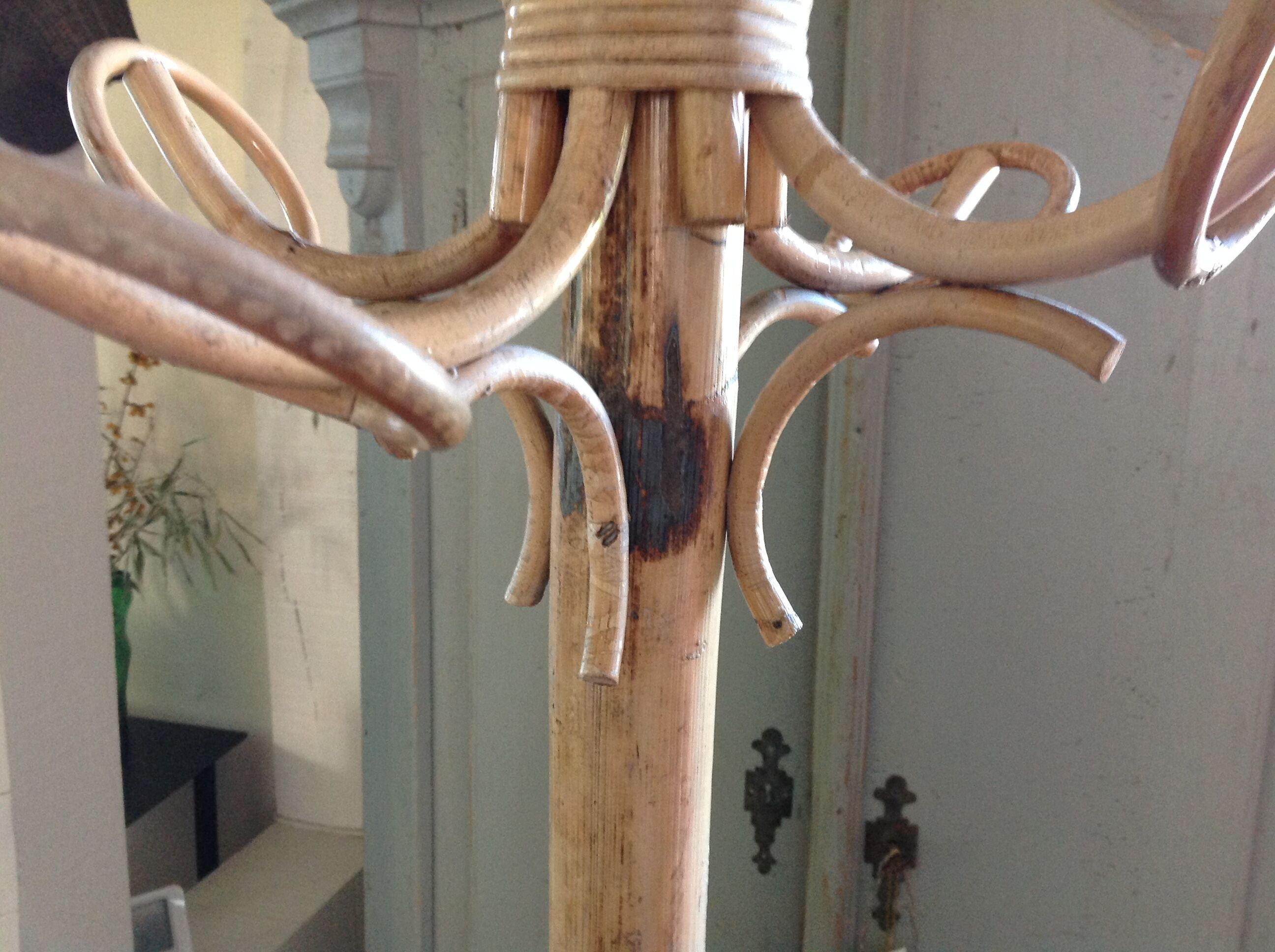 Bamboo coat rack