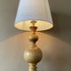 Large old turned wood lamp