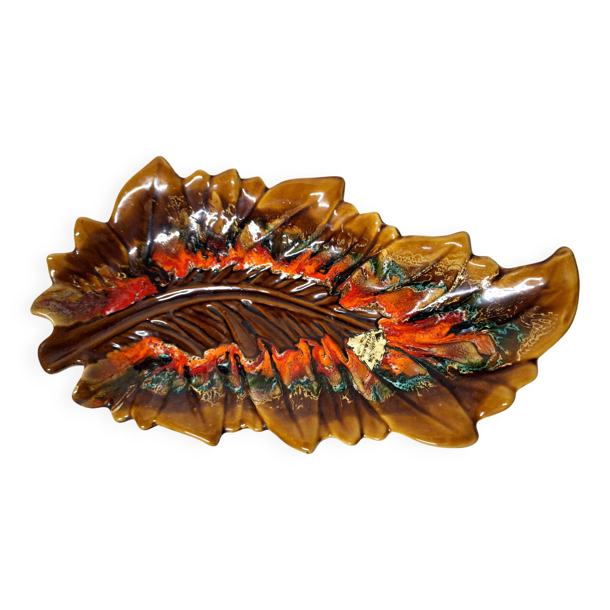"Leaf" dish in Vallauris ceramic