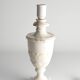 Neoclassical White Florentine Alabaster Table Lamp with Leaf Relief, Italy