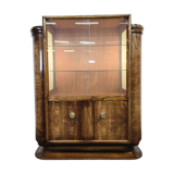 Vintage art deco cabinet / display cabinet with integrated lamps