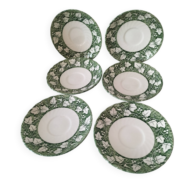 6 petites assiettes Churchill “Verdigris” Staffordshire – 14 cm