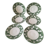 6 small Churchill "Verdigris" Staffordshire plates – 14 cm