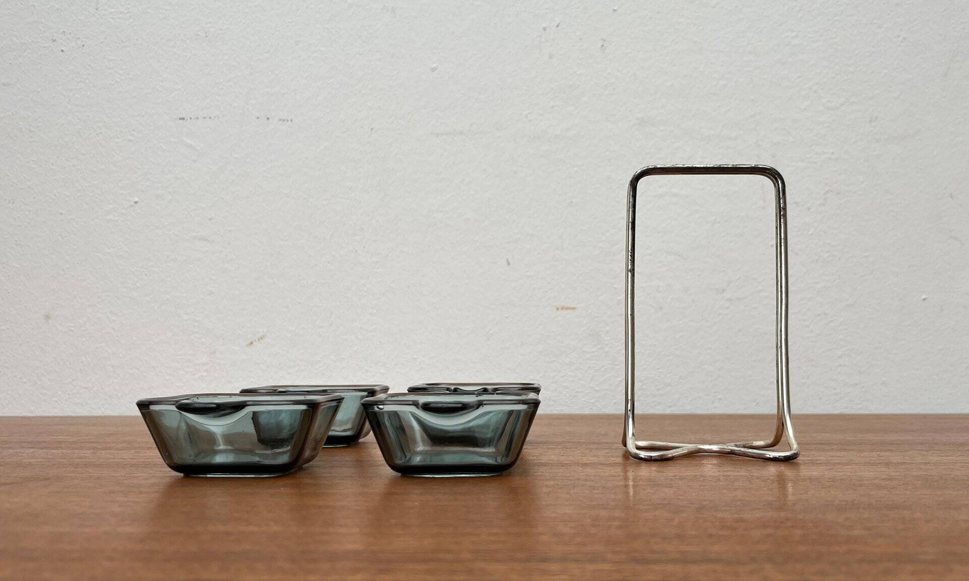 Stackable German ashtrays from the mid-century by Wilhelm Wagenfeld for WMF, 1960s, set of 5.