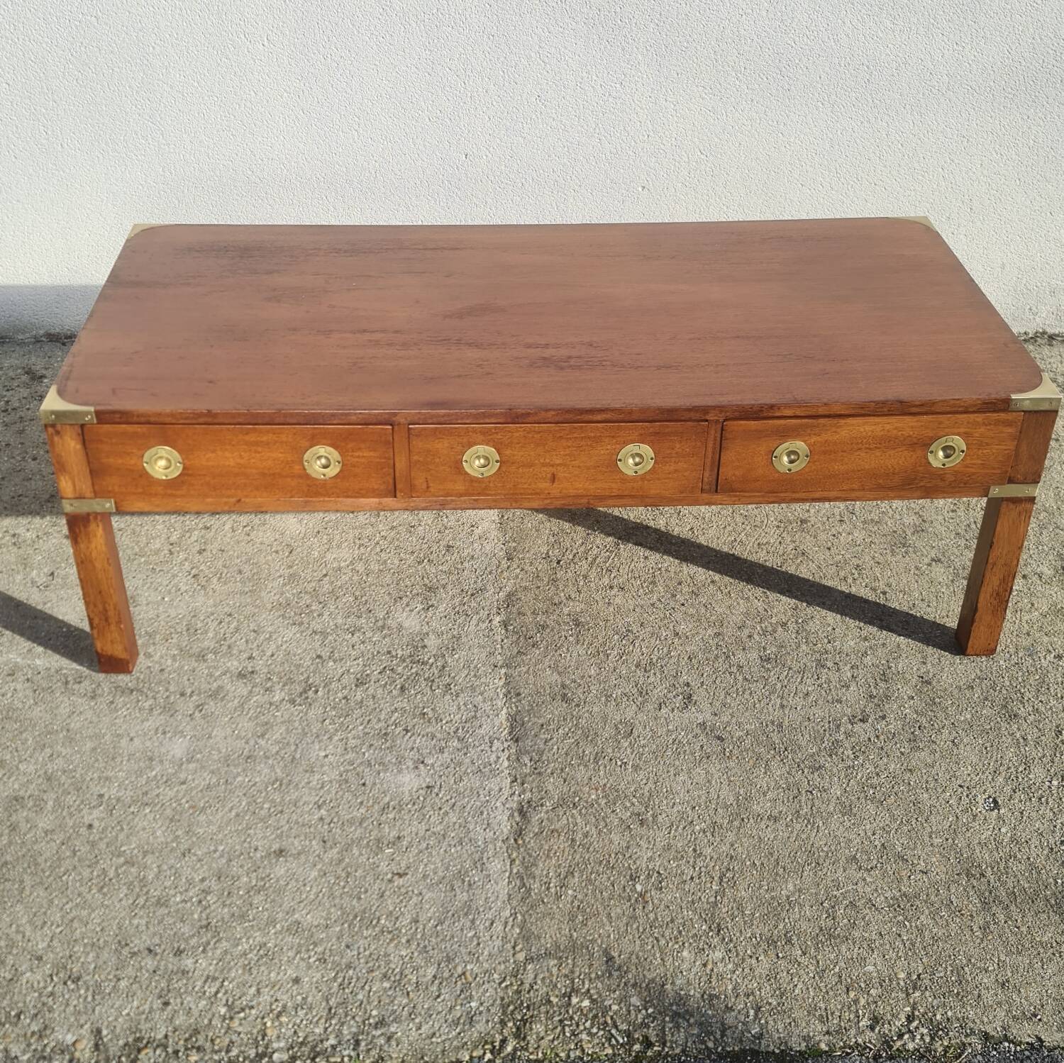 Table basse campagne militaire, marine, vintage