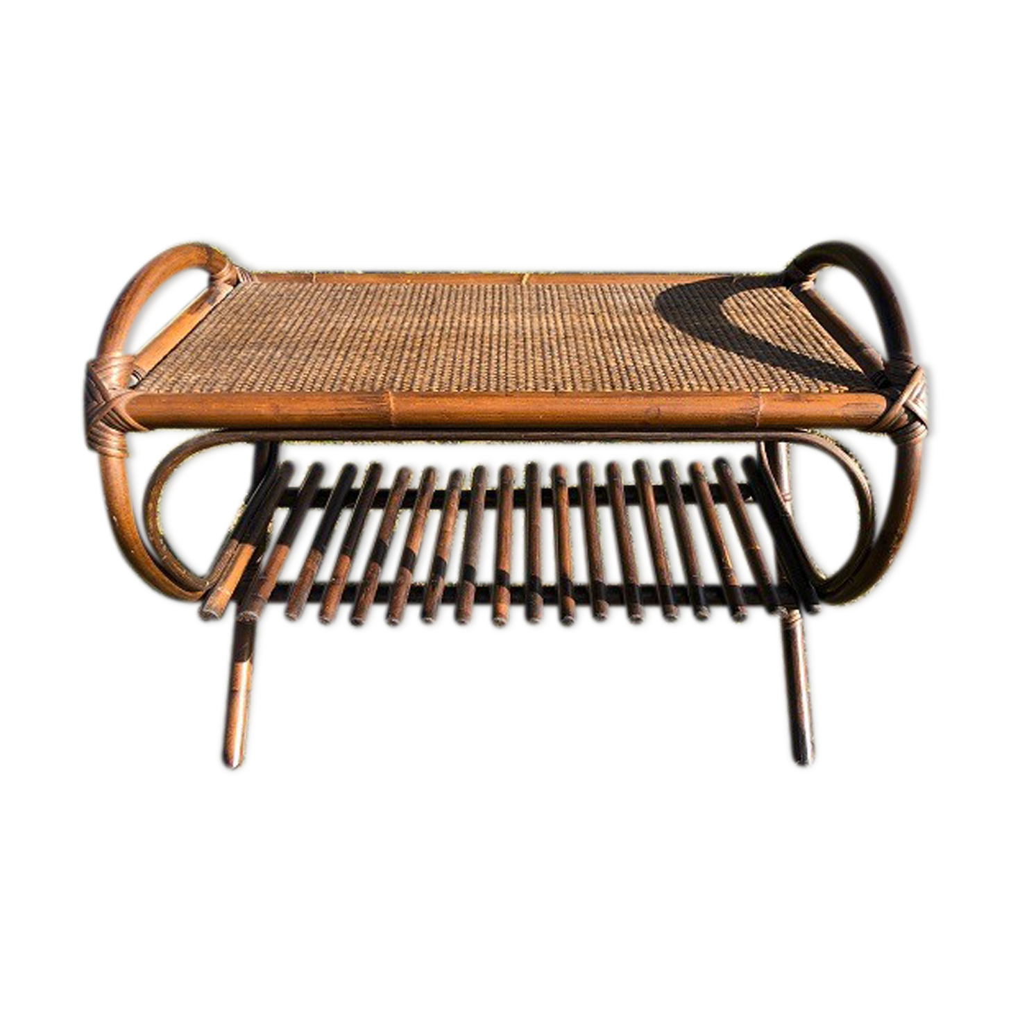 Vintage rattan coffee table