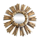 Miroir soleil ancien 1960 bois et plâtre doré 29cm