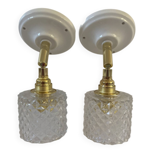 Paire d’appliques murales - globes verre