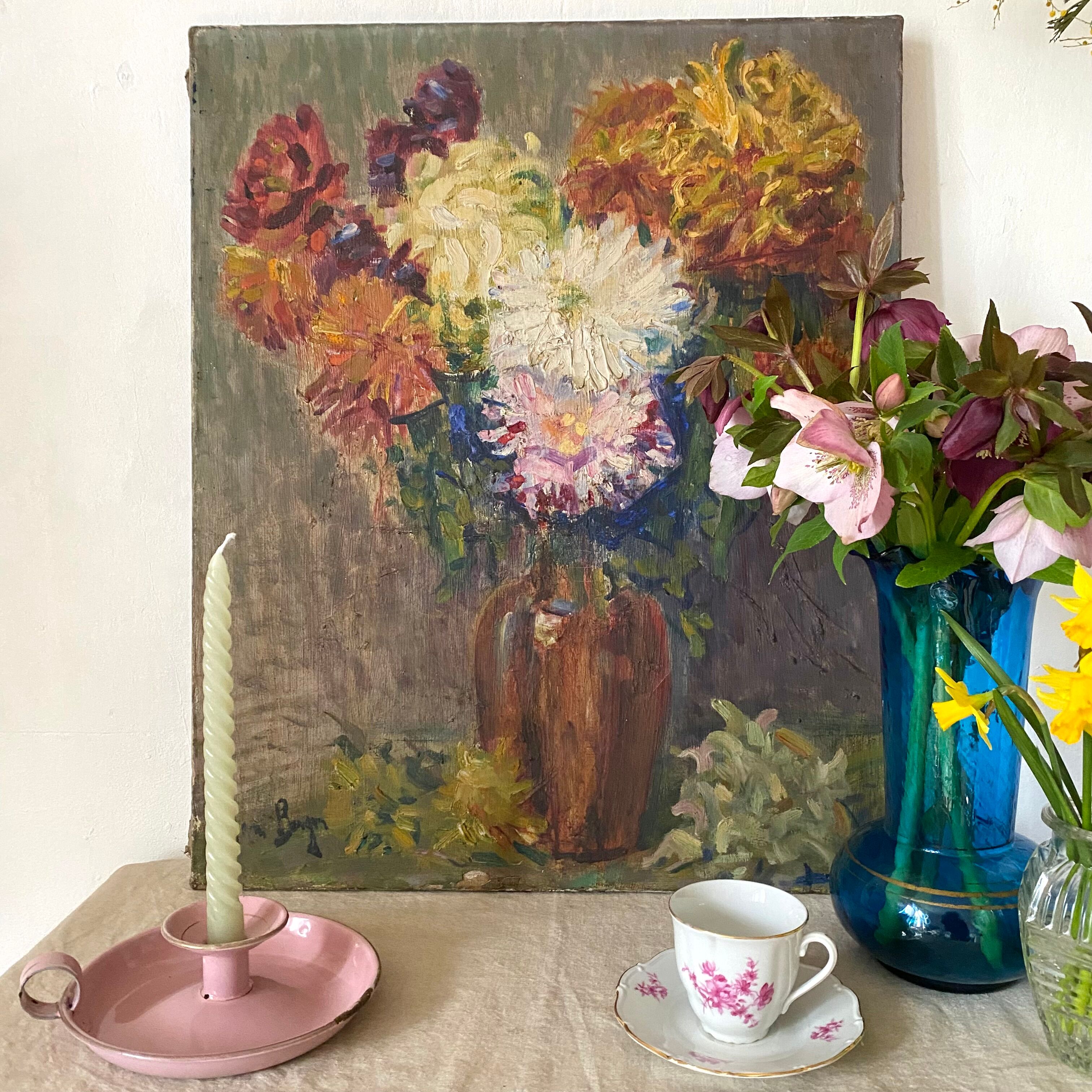 Antique blue glass vase from the 1900s