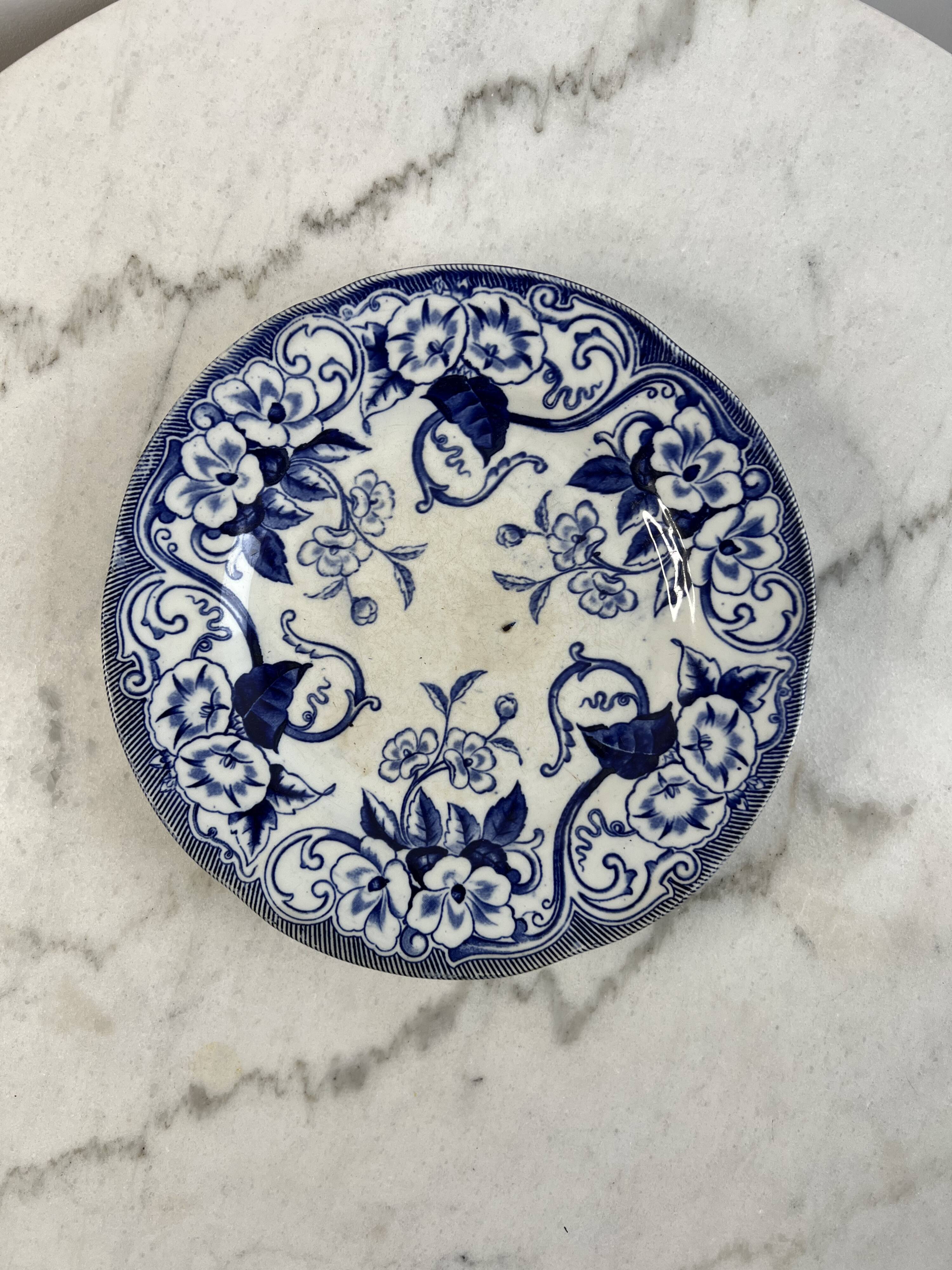 Iron Earth Creil and Montereau Flora set of 2 flat plates