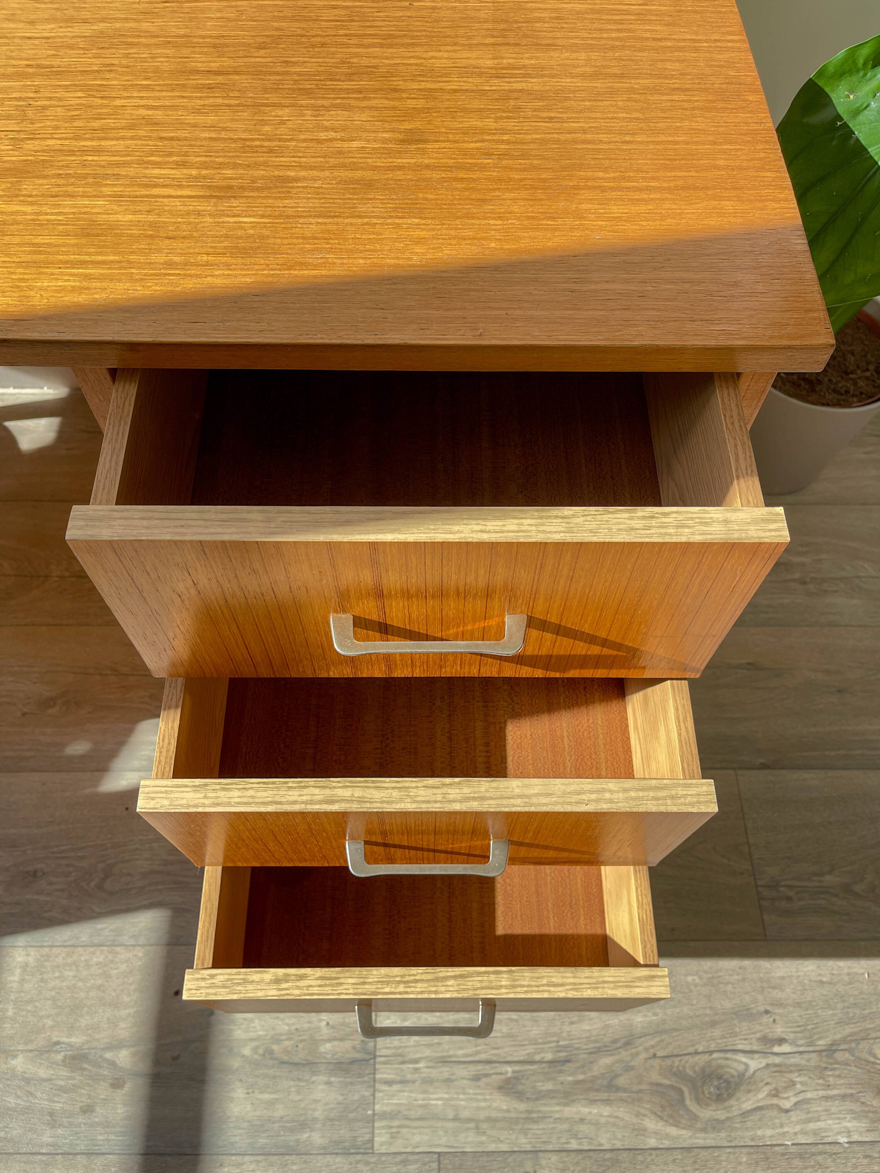 Vintage Scandinavian Formica Desk with 3 Drawers from the 70s