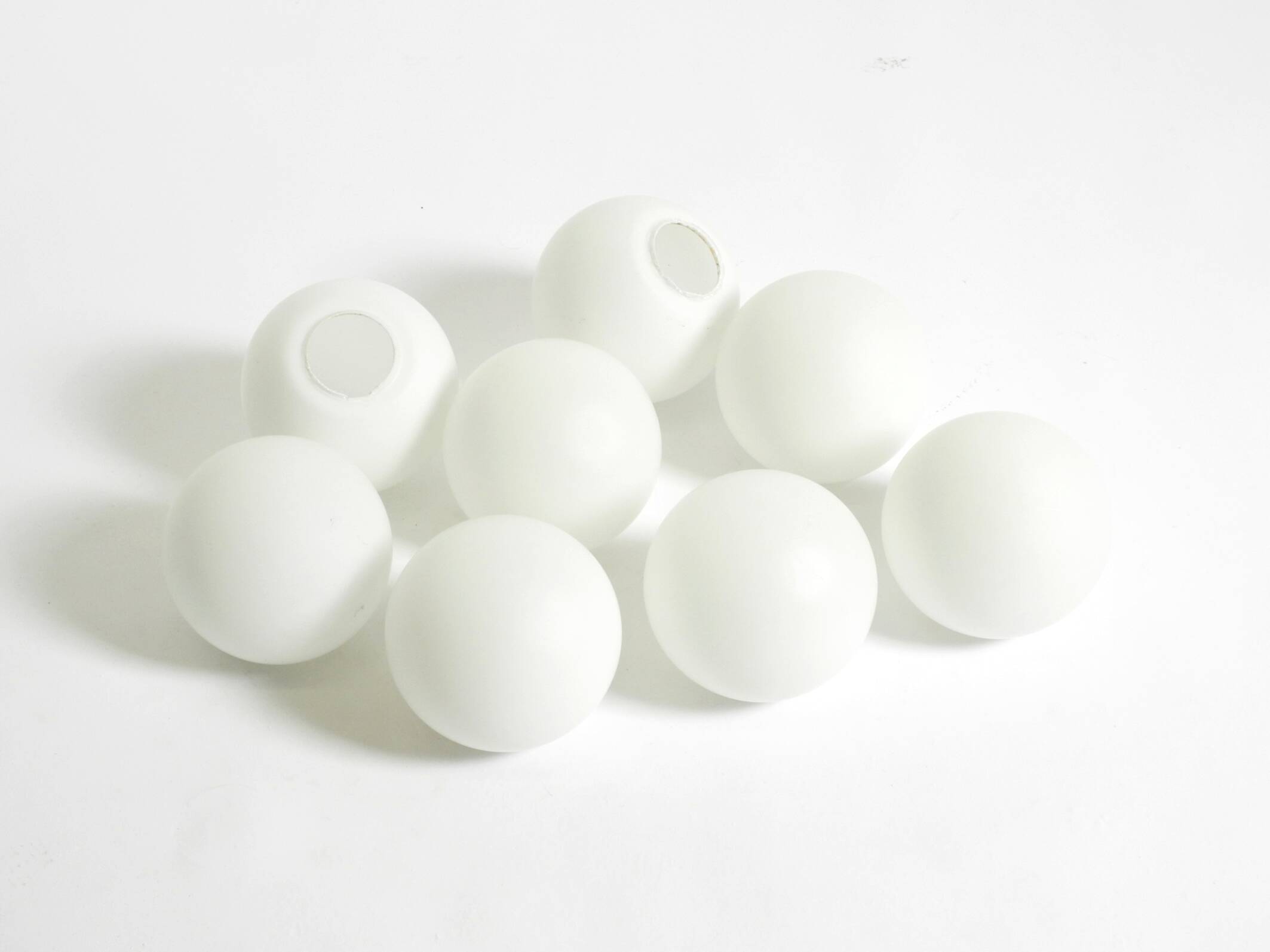 1960s Space Age brass ceiling lamp with 8 glass balls by Kaiser Leuchten