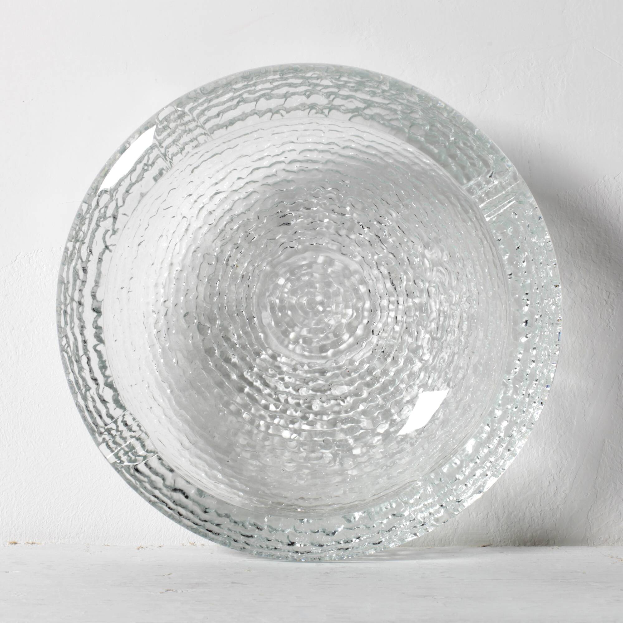 Vintage Clear Glass Henninger Meister Spezial Bier Round Ashtray / Germany