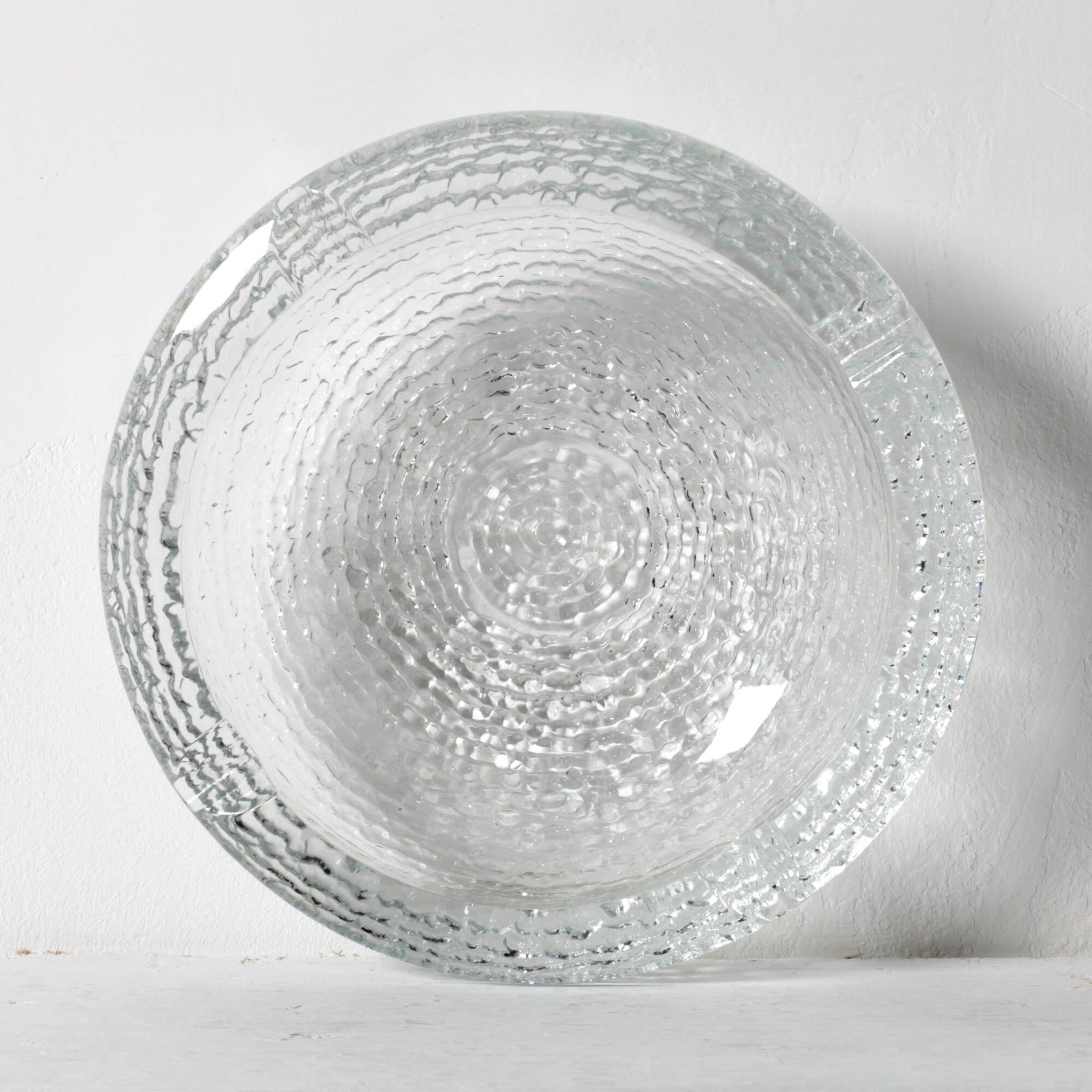 Vintage Clear Glass Henninger Meister Spezial Bier Round Ashtray / Germany