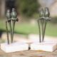 Vintage bookends, bronze parrot green patina onyx base, animals