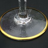 ST LOUIS Excellence - 4 large gold cut crystal wine glasses - H 22.4