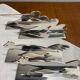 12 silver-plated metal knife rests Art Deco Yorel