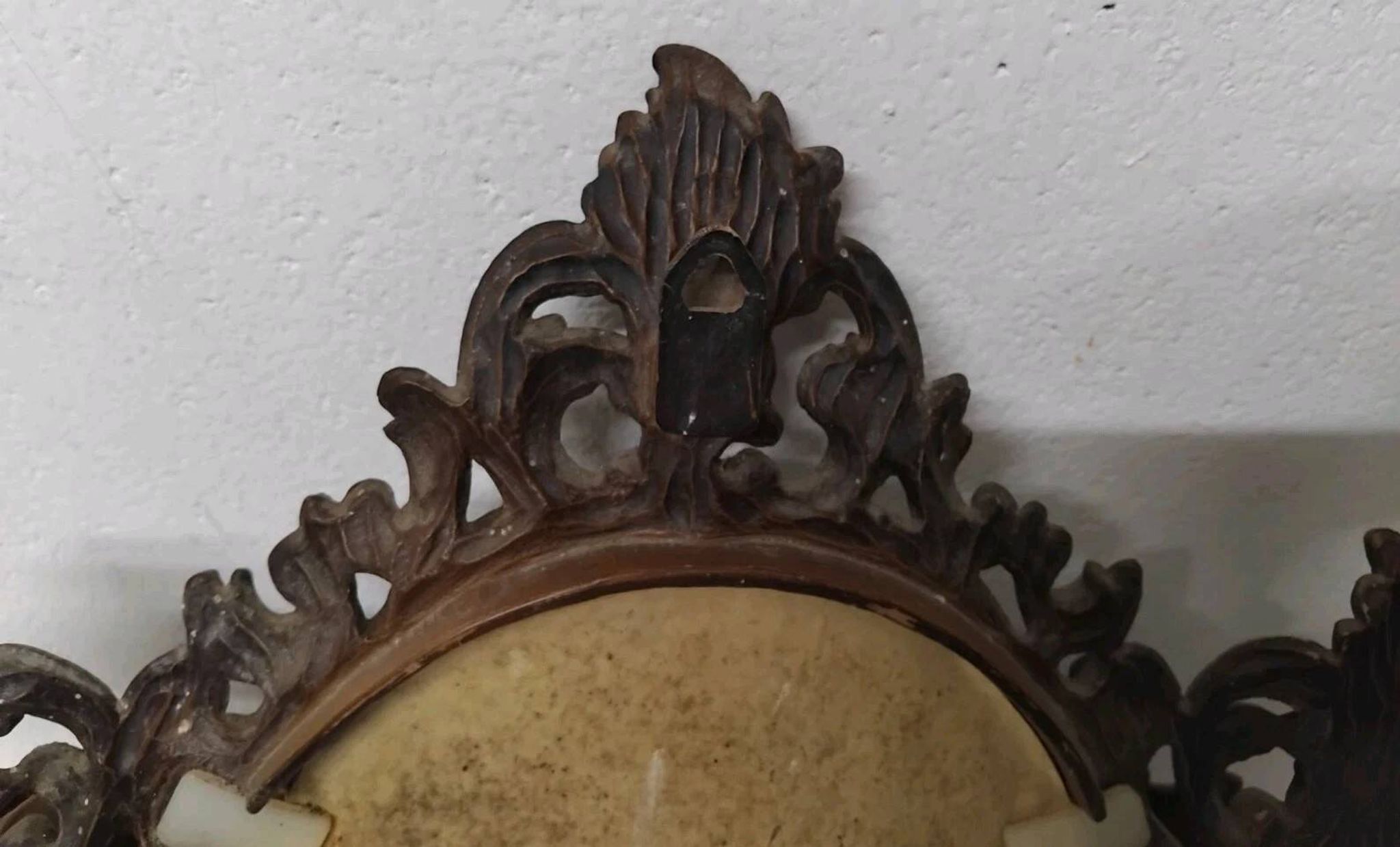 Ancien Miroir Mural Vintage Avec Rangement Imitation Bois