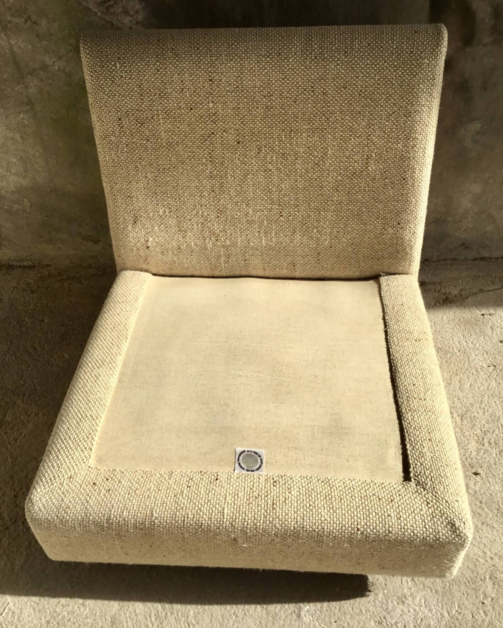 Pair of upholstered armchairs in mottled wool by Eddie Harlis - International Furniture