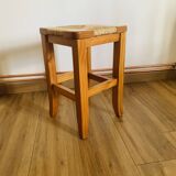 Pine and straw stool