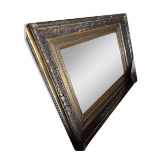 Miroir classique recouvert de feuilles d'or, 162x122 cm