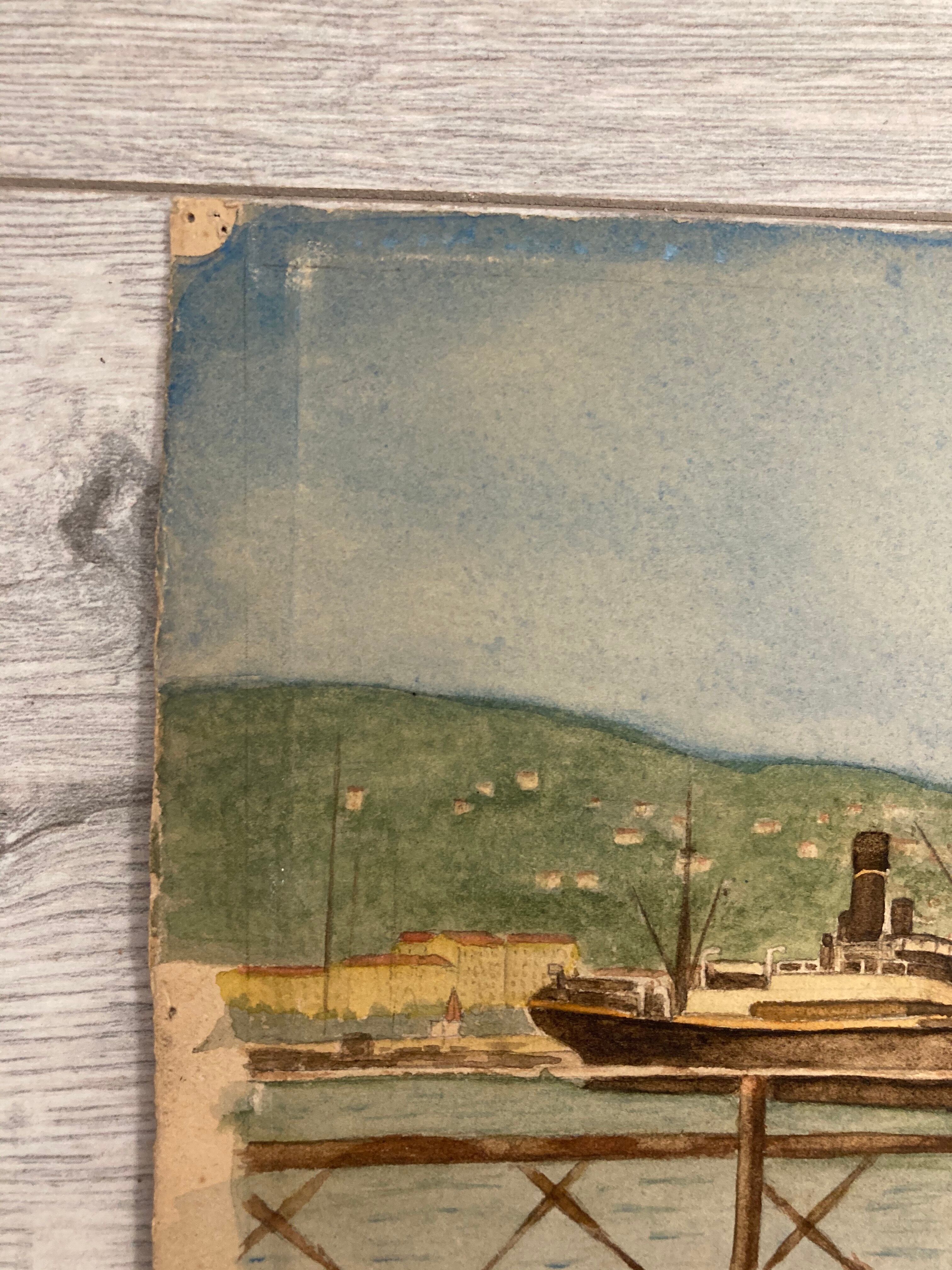 Vintage marine watercolor