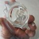 Old crystal ring, decoration couple of swans, from Lalique