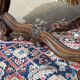 Banquette de fenêtre en noyer début XXème