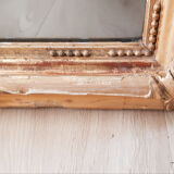 Old mirror in gilded wood Louis XVI style, 97 x 84 cm